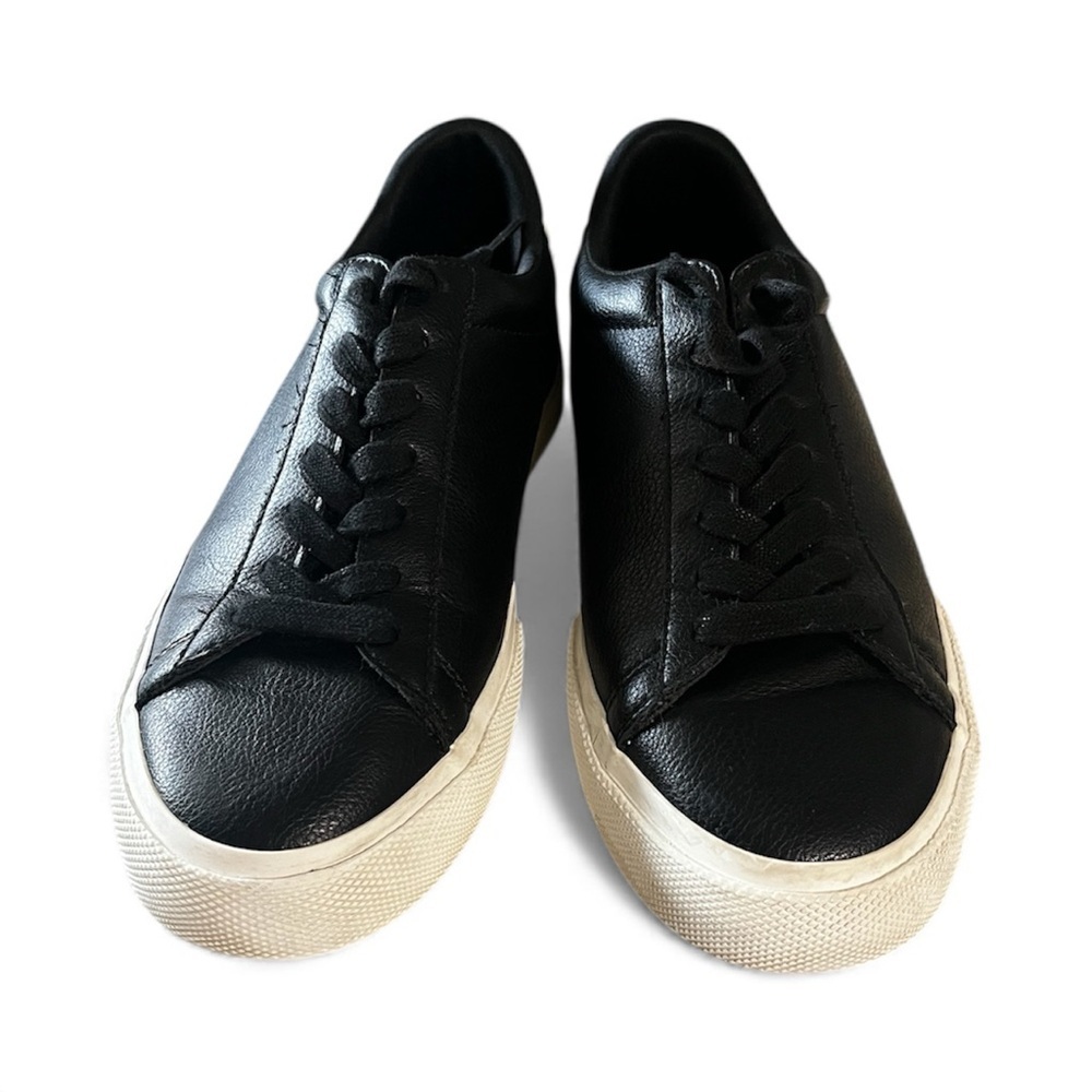 Steve Madden Remi Low Top Sneakers in black leather. - Picture 2 of 6
